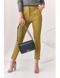 Elegant trousers with a crease, olive MP45138 - Online store - Boutique